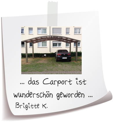Bewertung von Brigitte K. Brigitte K. Referenz Alucarports