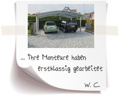 Bewertung von W. C. W. C. Referenz Alucarports