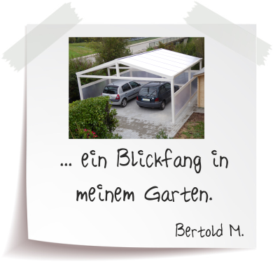 Bewertung von Bertold M. Bertold M. Referenz Alucarports