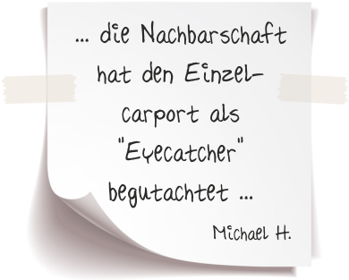 Bewertung von Michael H. Michael H. Referenz Alucarports